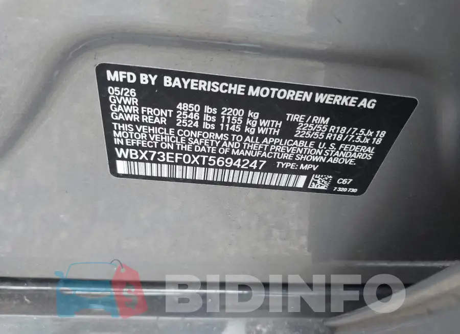 WBX73EF0XT5694247 Photo# 9