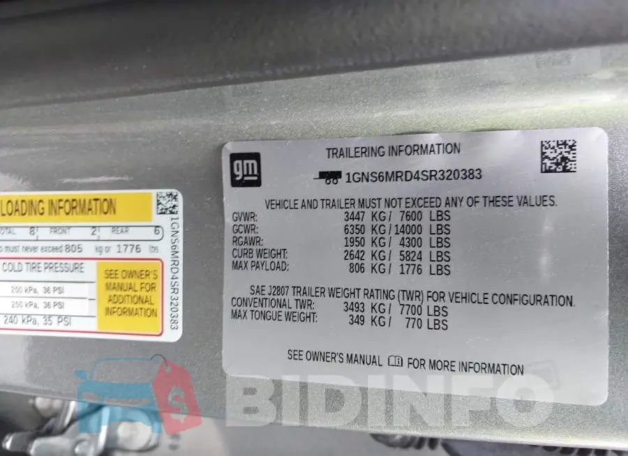 1GNS6MRD4SR320383 Photo# 9
