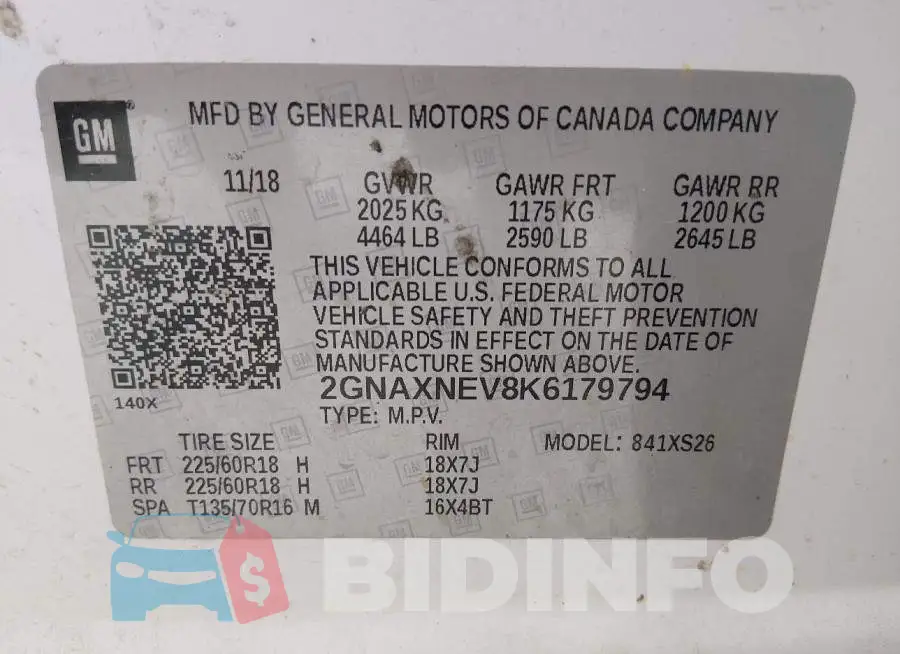 2GNAXNEV8K6179794 Photo# 9
