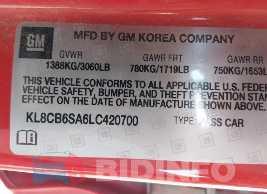 KL8CB6SA6LC420700 Photo# 9