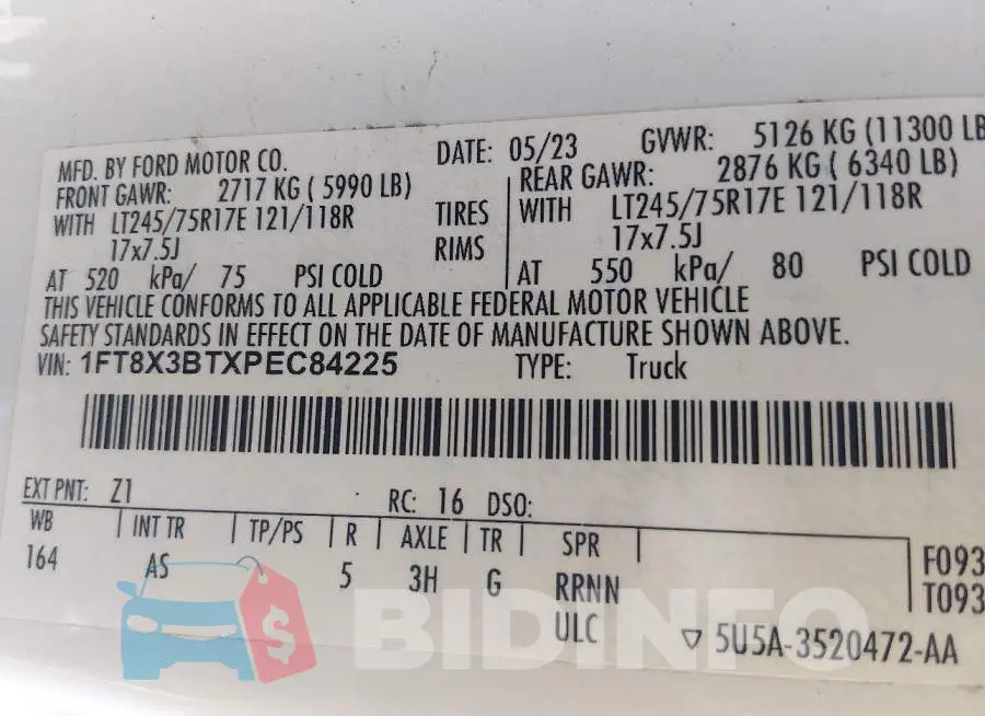 1FT8X3BTXPEC84225 Photo# 8