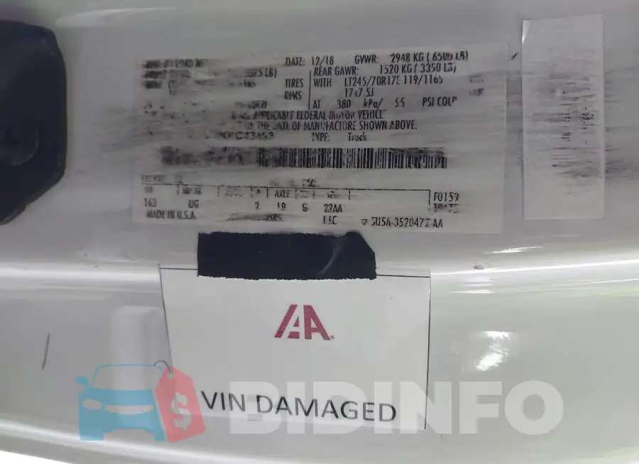 1FTEX1CP2KKC43493 Photo# 9