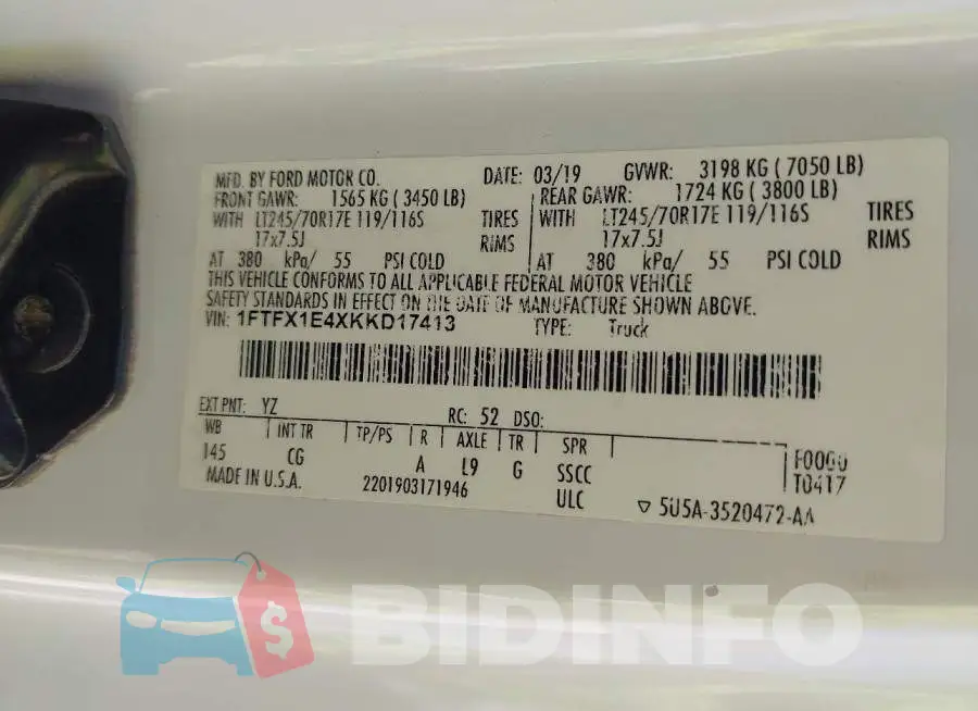 1FTFX1E4XKKD17413 Photo# 9