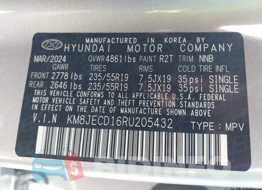 KM8JECD16RU205432 Photo# 9