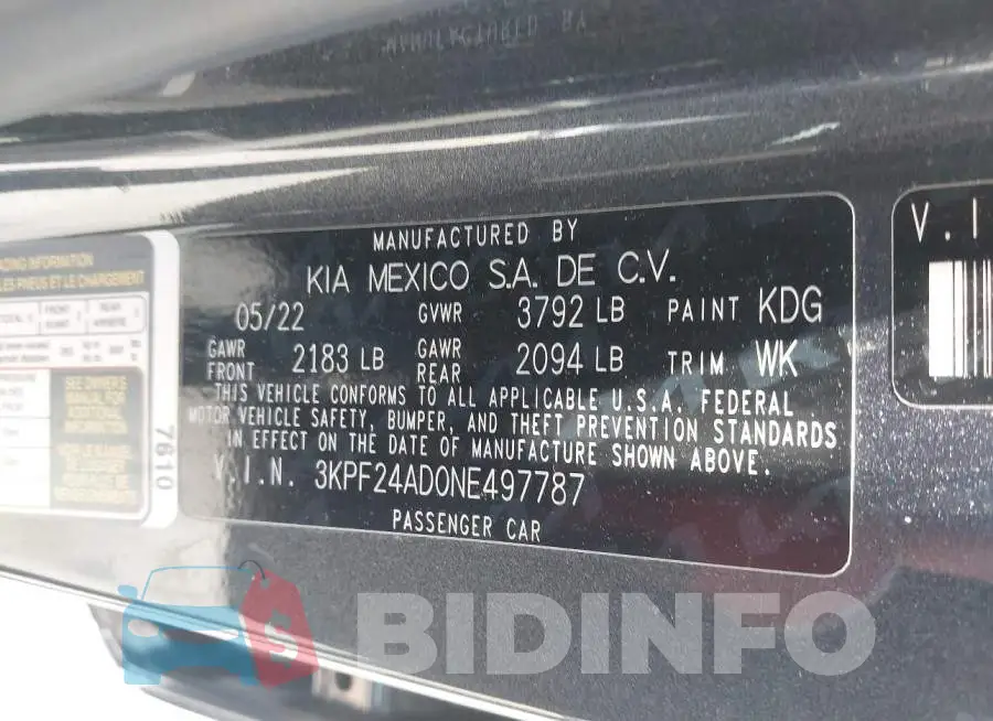 3KPF24AD0NE497787 Photo# 9