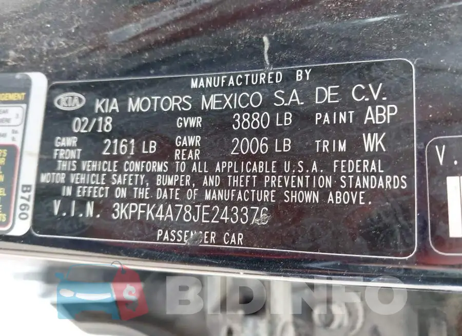3KPFK4A78JE243376 Photo# 9