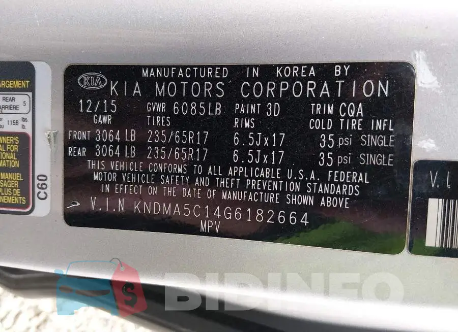 KNDMA5C14G6182664 Photo# 9