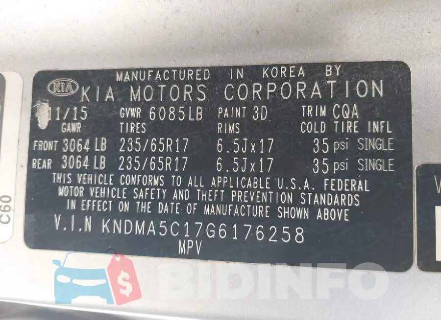KNDMA5C17G6176258 Photo# 9