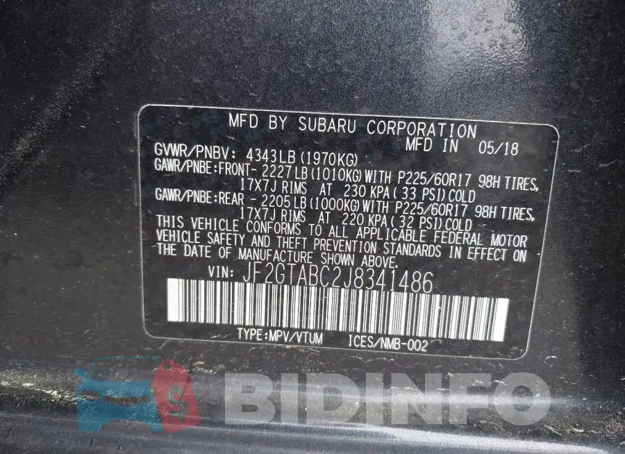 JF2GTABC2J8341486 Photo# 9