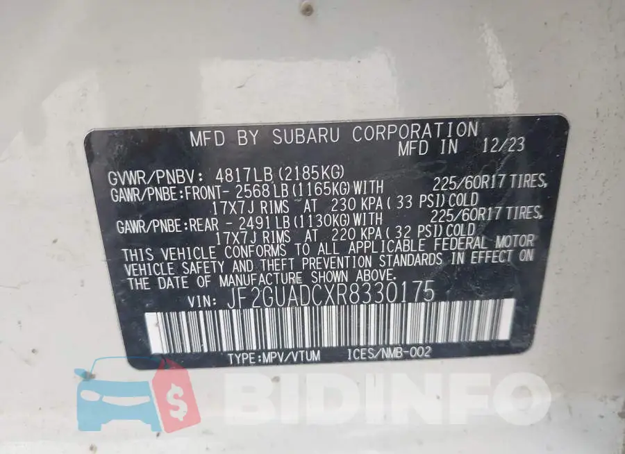 JF2GUADCXR8330175 Photo# 9