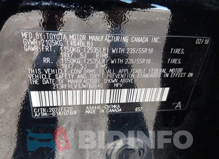 2T3RFREV1JW762040 Photo# 9