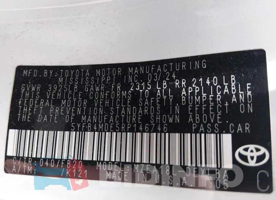 5YFB4MDE5RP146746 Photo# 9