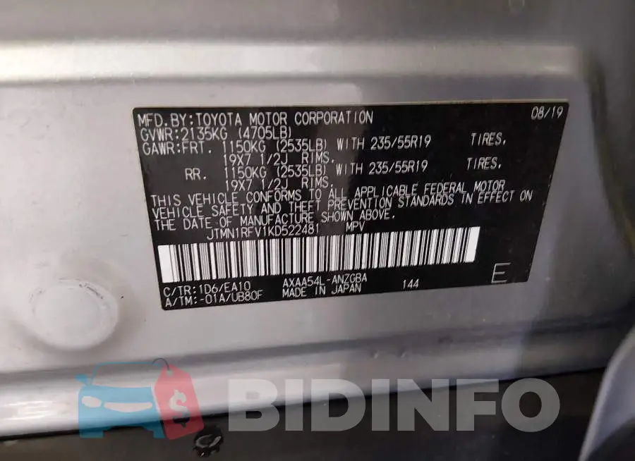 JTMN1RFV1KD522481 Photo# 9