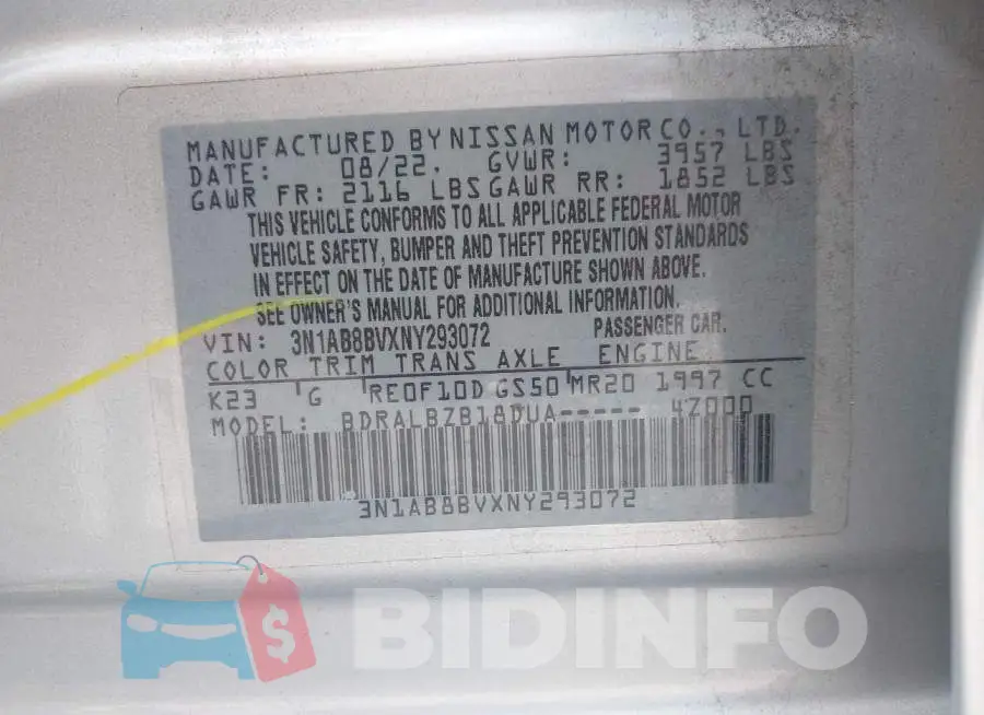 3N1AB8BVXNY293072 Photo# 9