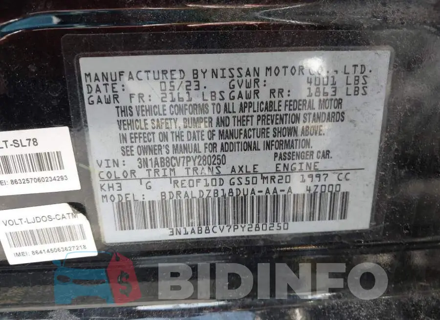 3N1AB8CV7PY280250 Photo# 9