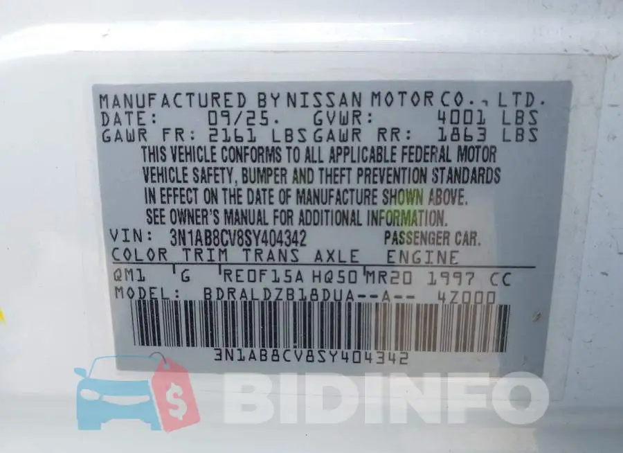 3N1AB8CV8SY404342 Photo# 9