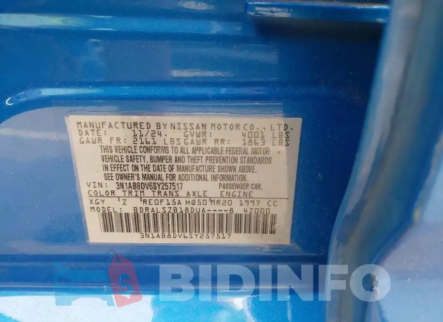 3N1AB8DV6SY257517 Photo# 9