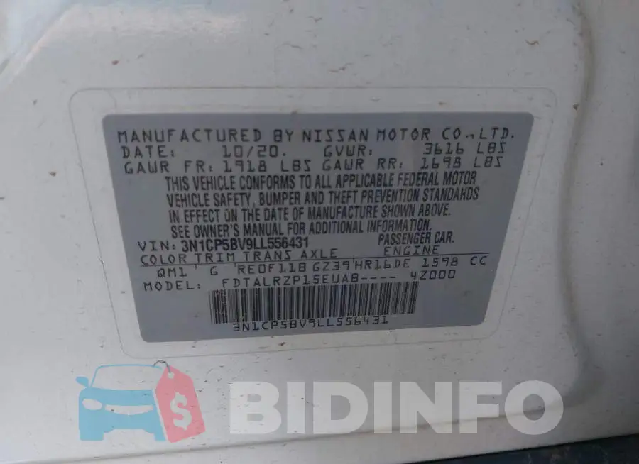 3N1CP5BV9LL556431 Photo# 9