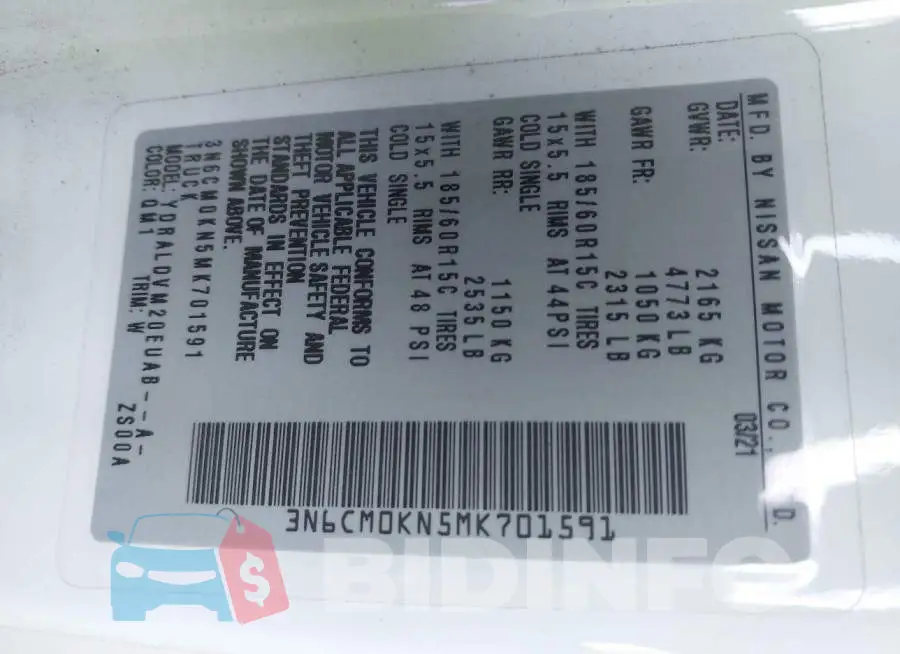 3N6CM0KN5MK701591 Photo# 9
