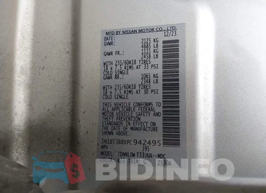 5N1BT3BBXPC942495 Photo# 9