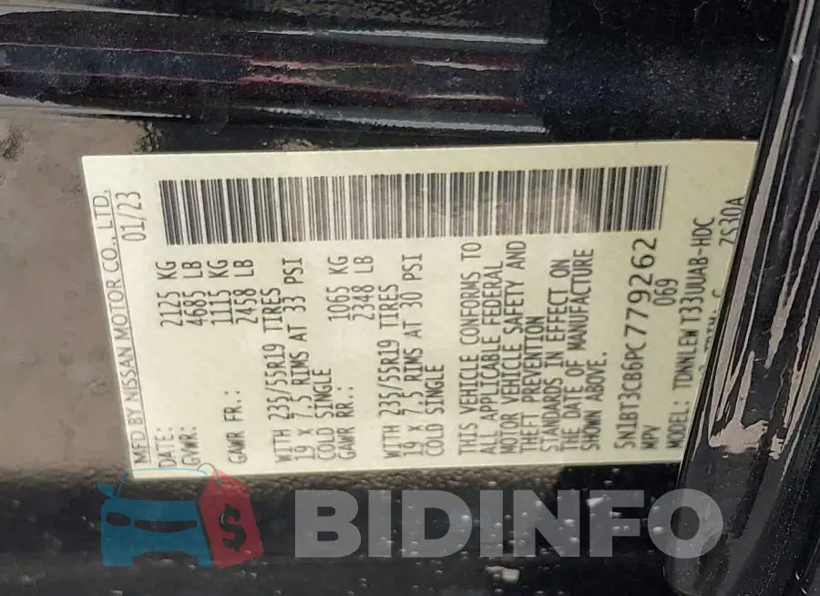 5N1BT3CB6PC779262 Photo# 9
