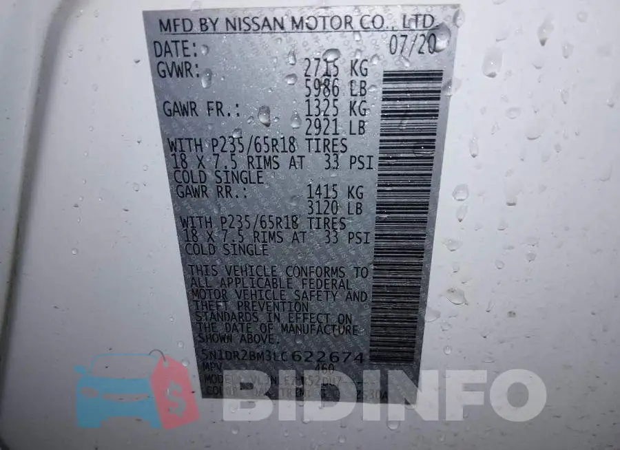 5N1DR2BM3LC622674 Photo# 9