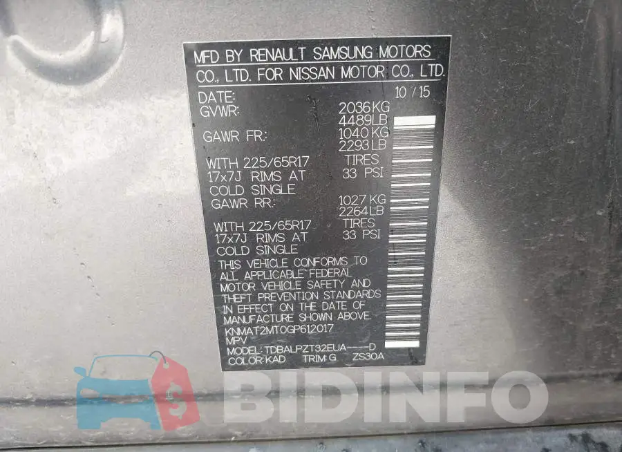 KNMAT2MT0GP612017 Photo# 9