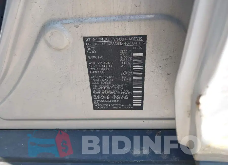 KNMAT2MV3GP655347 Photo# 9