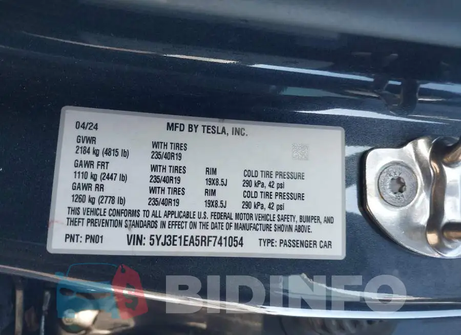 5YJ3E1EA5RF741054 Photo# 9