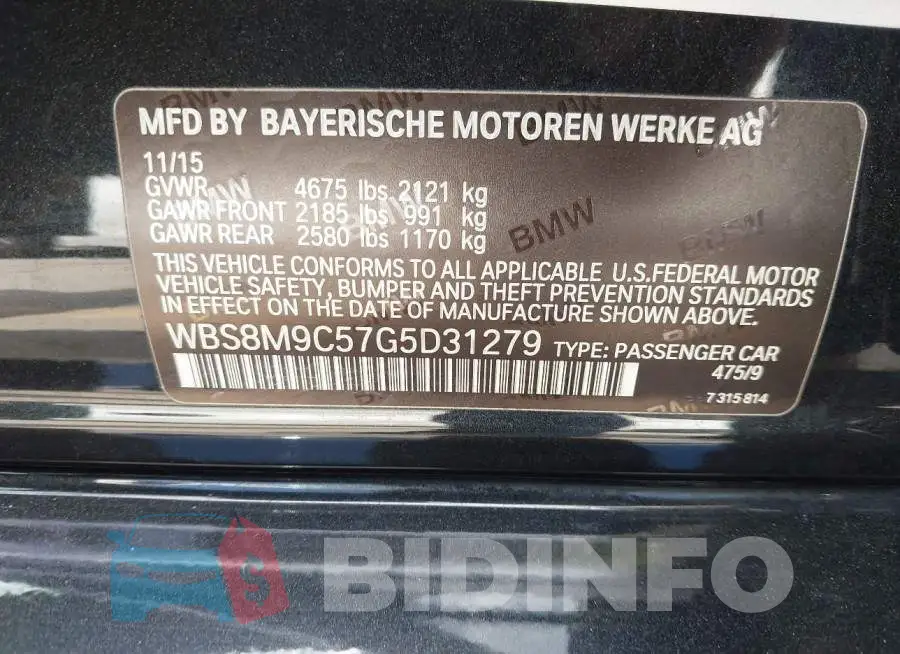 WBS8M9C57G5D31279 Photo# 9