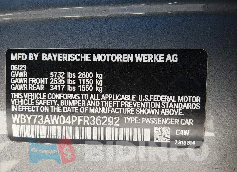WBY73AW04PFR36292 Photo# 9