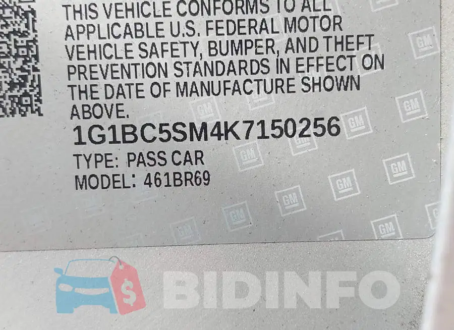 1G1BC5SM4K7150256 Photo# 9