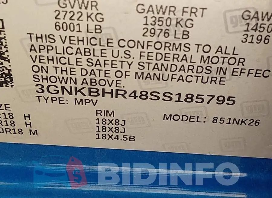 3GNKBHR48SS185795 Photo# 9