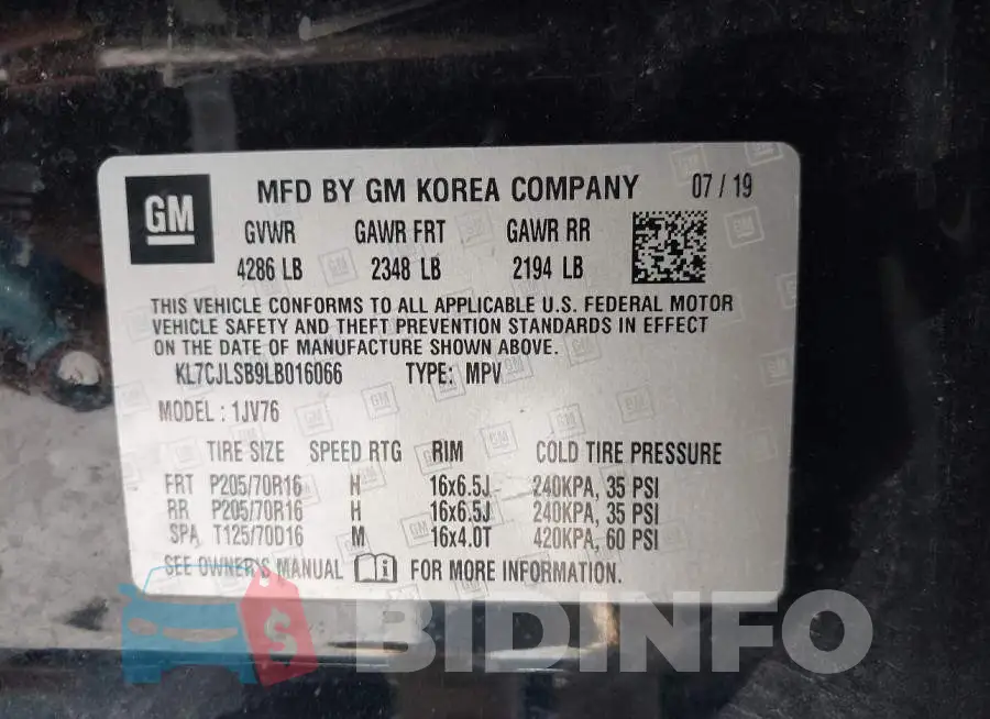 KL7CJLSB9LB016066 Photo# 9