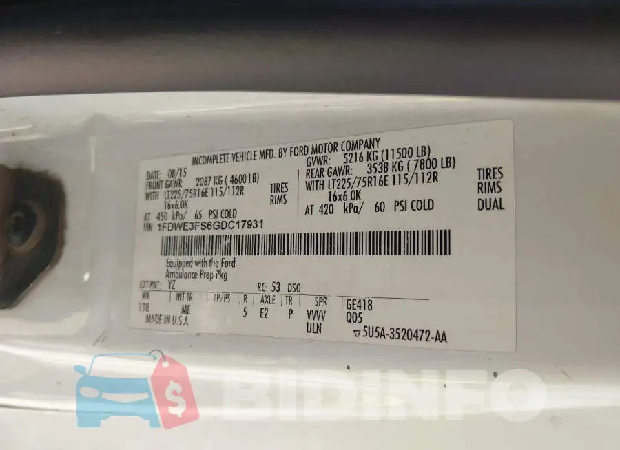 1FDWE3FS6GDC17931 Photo# 8