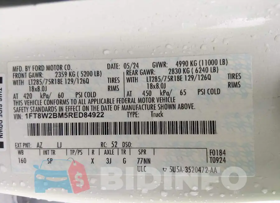 1FT8W2BM5RED84922 Photo# 8