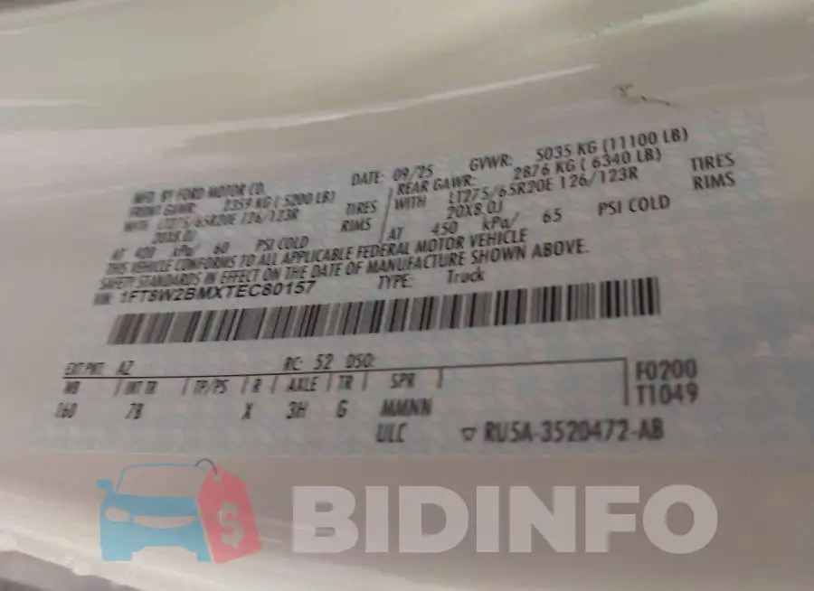 1FT8W2BMXTEC80157 Photo# 9