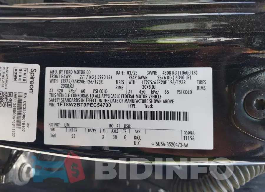 1FT8W2BT0PEC54700 Photo# 8