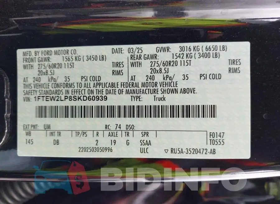 1FTEW2LP8SKD60939 Photo# 9