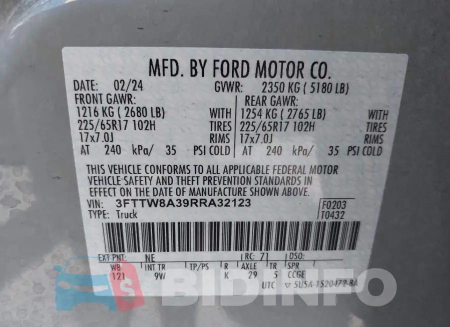 3FTTW8A39RRA32123 Photo# 9