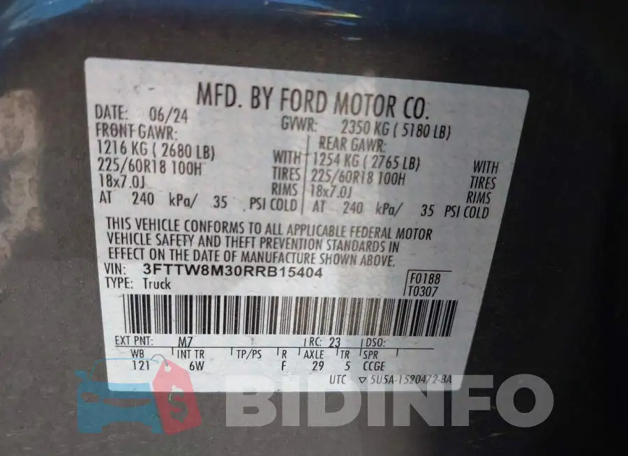 3FTTW8M30RRB15404 Photo# 9