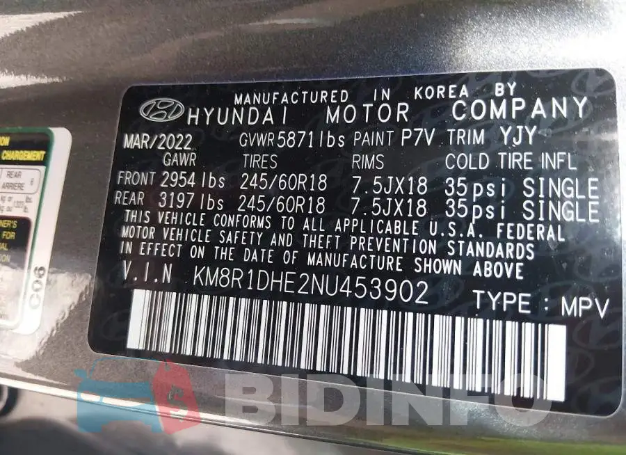 KM8R1DHE2NU453902 Photo# 9