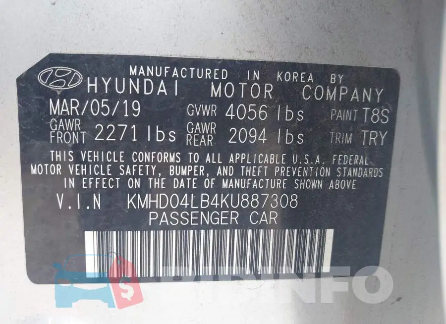 KMHD04LB4KU887308 Photo# 9