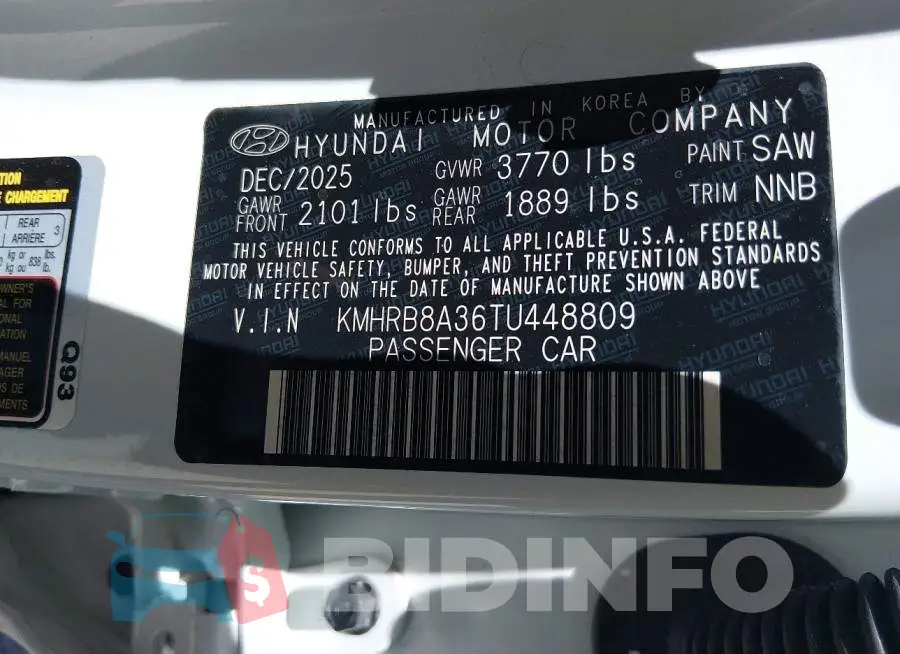 KMHRB8A36TU448809 Photo# 9
