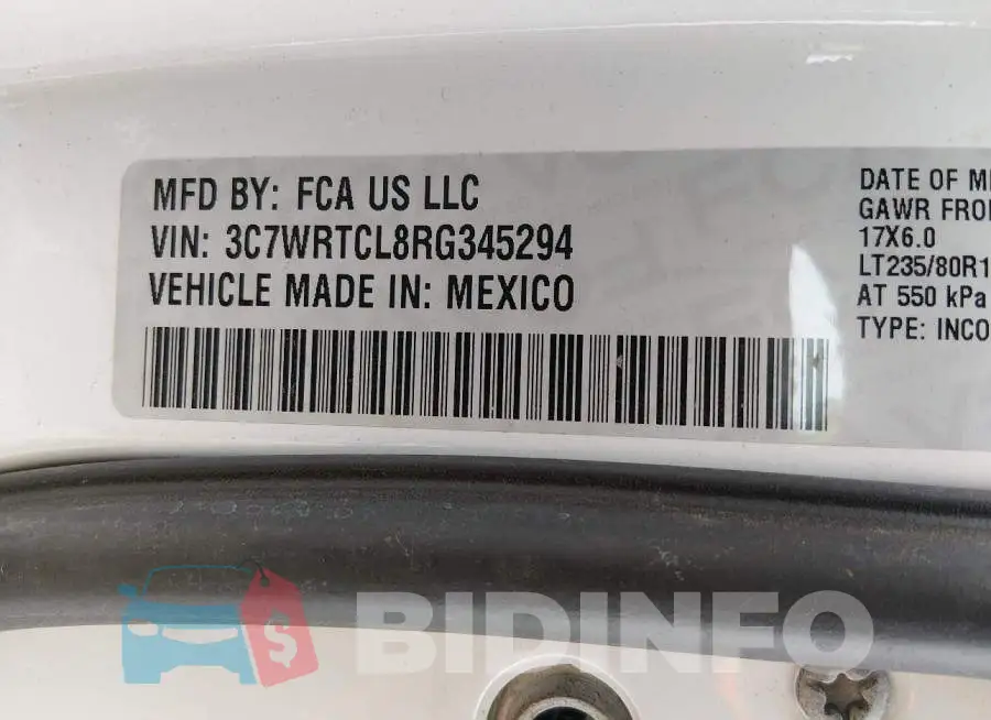 3C7WRTCL8RG345294 Photo# 9