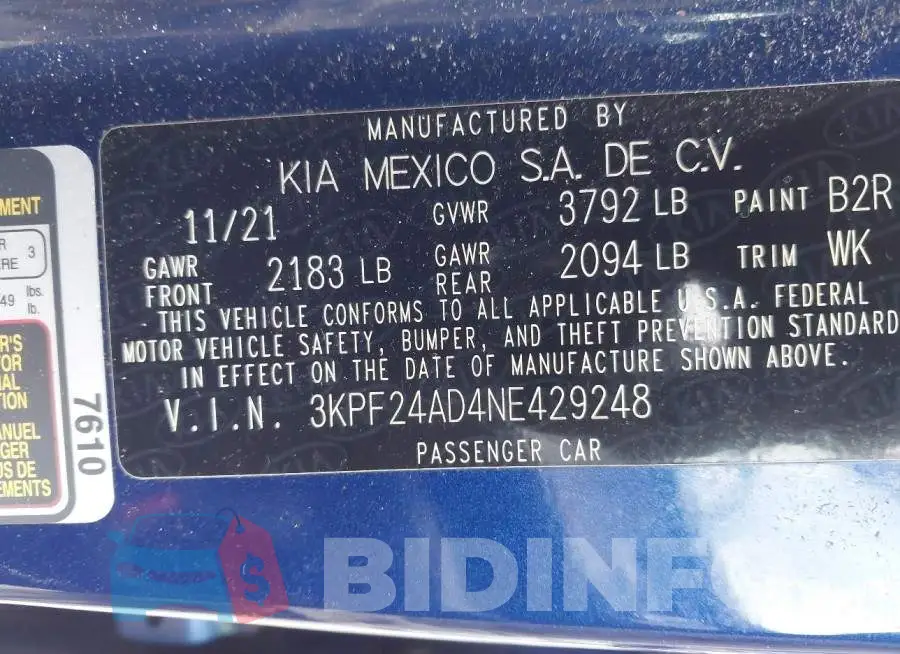 3KPF24AD4NE429248 Photo# 9