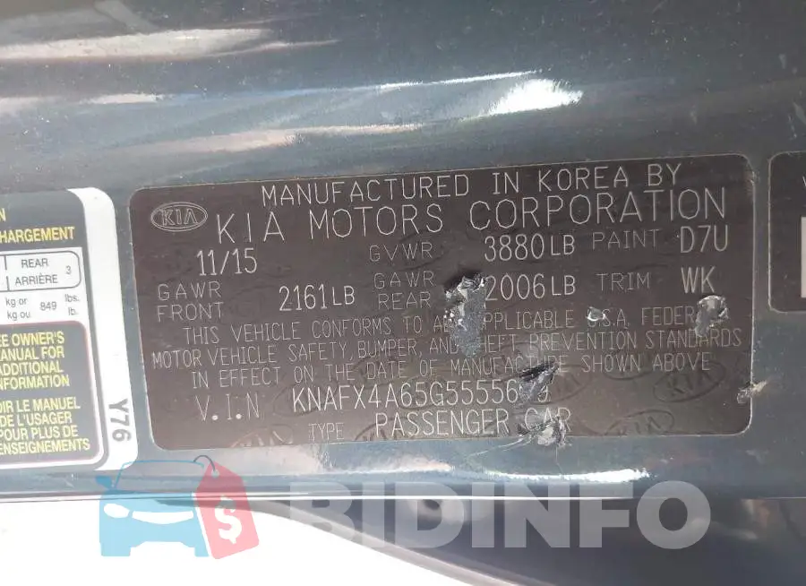 KNAFX4A65G5555679 Photo# 9