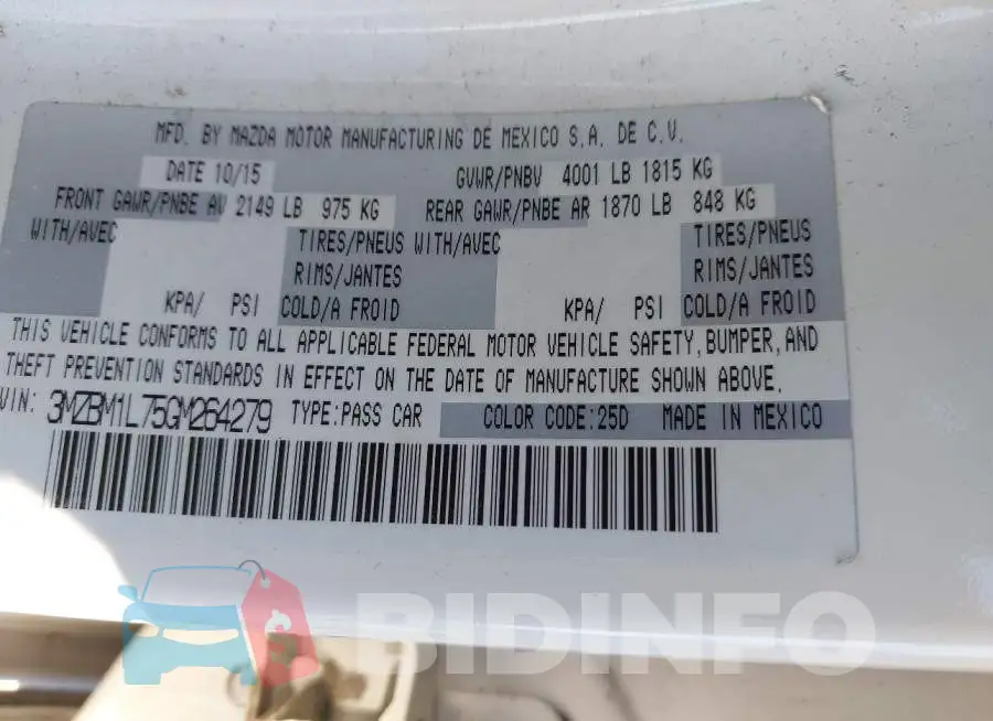 3MZBM1L75GM264279 Photo# 9