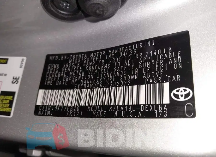 5YFB4MDE6SP302072 Photo# 9