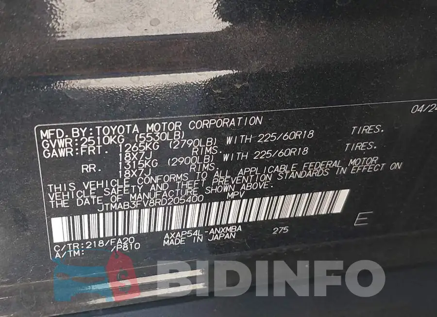 JTMAB3FV8RD205400 Photo# 9